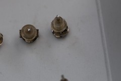 3 Pairs Pearl Stud Earrings Sterling Silver