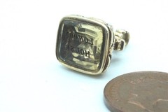 ANTIQUE ENGLISH GEORGIAN 15K GOLD CITRINE SEAL FOB CHARM c1830 – LONDON HOUSE