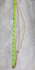 Vintage Carol Lee Faux Large Pearl Necklace Double Strand Carolee Signed