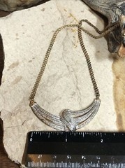 1. Vintage Statement Necklace, 1/2 CT Lab Created Diamonds, 14kt Gold over Brass