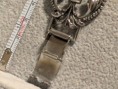 Wide Vintage Faux Turquoise Filigree Bracelet! 2.25in Wide In Front!