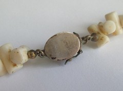 116g 30in VINTAGE ANGEL SKIN CORAL GRADUATED BRANCH BEAD NECKLACE SILVER CLASP