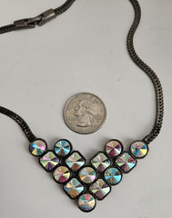VINTAGE YSL YVES SAINT LAURENT AURORA BOREALIS V NECKLACE Great Condition!!
