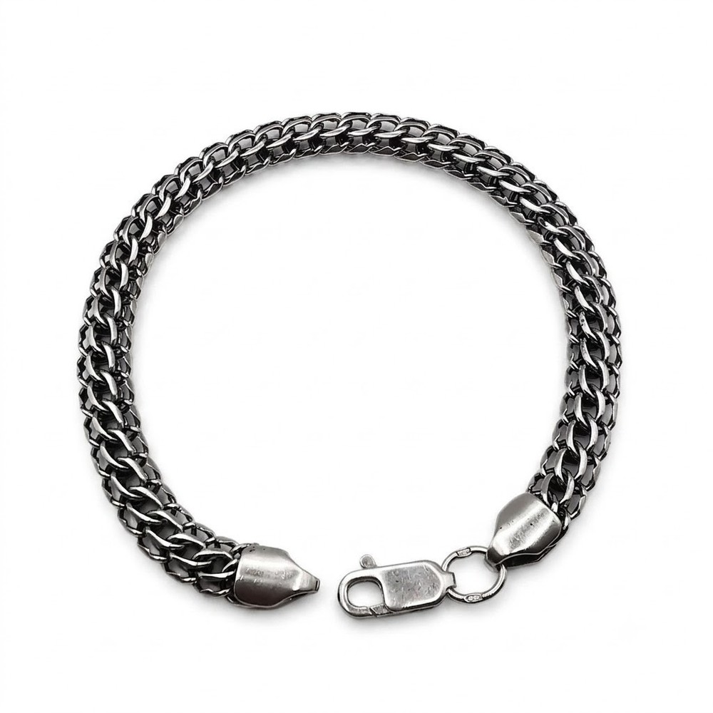 Vintage 925 Sterling Silver Men’s Link Chain Bracelet Solid 17.19g 22cm/8.6