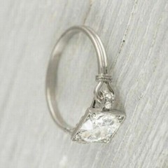 2.90Ct Art Deco Style Lab Created Diamond Engagement 14K White Gold Finish Ring
