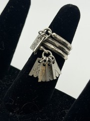 Vintage Latvian Sterling Silver 7 Day Ring or Bride’s Ring with Baltic Symbols
