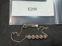 2.80g Vintage Sterling Silver 925 Flower Chain Bracelet Adjustable 8.5 in M