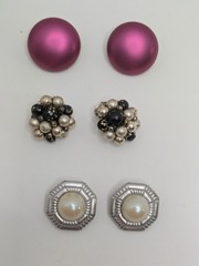 Lot of Older Cosmetic Jewelry – Bracelets Cufflinks Clip On & Pierce Earrings