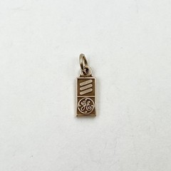14k Yellow Gold Vintage GE General Electric Logo Bar Charm (LO1005140)