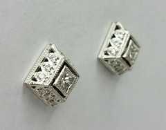Art Deco Vintage Lab Created Diamond Woman’s Special Antique White Gold Finish