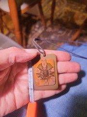 Vintage Copper Artisan “Flame Painted” Pendant Necklace