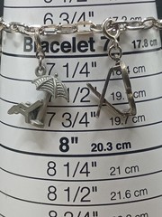 Vintage Summer Charm Bracelet Dangle Silver Tone Vacation 6.75″