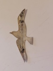 International Sterling Silver Seagull Pendant Brooch 3.5 Inches