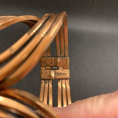 Renoir Engraved Copper Hinged Cuff Clamper Loop Bracelet Vintage. READ DESC