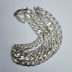 Vintage 925 Sterling Silver Heavy Chain Necklace 12mm 74cm 29in 112.4g Stamped