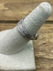 Vintage Brutalist Design Wired Sterling Silver Ring Sz. 7