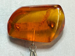 Vintage Baltic Amber Necklace Brooch Pendant 2in1 17.2g 35.5mm Cognac USSR Latvi