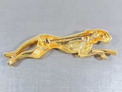 VTG JACKIE COLLINS PANTHER JUNGLE CAT GOLD TONE RHINESTONE LARGE 3.58″ BROOCH