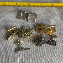 Men’s Mixed Lot Cufflinks, Tie Tack & Tie Bar Gold/Silver Tone Metal by Swank
