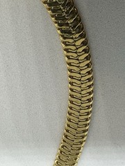 Napier Gold Tone Thick Flat Chain Necklace Lobster Claw Clasp Slinky Chain