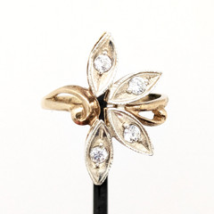 Vintage Luxury RING Silver 925 Flower with chic inserts -size: 9US (19mm)| UA #3