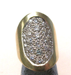 Estate 14k 1.50 ctw VS1- SI1 G Pave Diamond Ring Cigar Band Style 7 MAKE OFFER