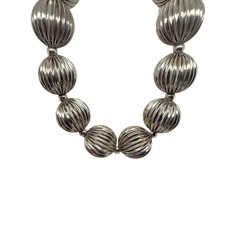 Vintage Sterling Silver Ball Bead Necklace