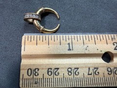 3.46g Vintage Sterling Silver 925 Crescent Horn Pendant Gold Tone Sparkling M