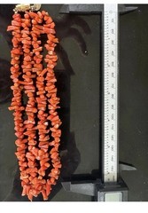 Vintage Signed Les Bernard Inc Natural Salmon Coral Necklace 24 Inch Necklace