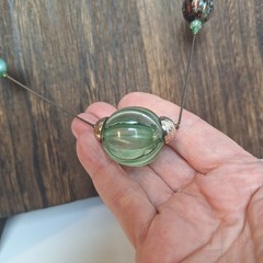Chunky Bead Station Necklace Glass Plastic Metal Beads Boho