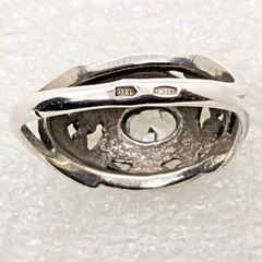 Vintage Elegant RING Silver 925 with Big Bright Stone -size: 9US (18.8mm) | #113