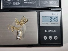 Ross Simons 925 3 CZ Stones Gold Over 925 Sterling Silver Pendant & Necklace