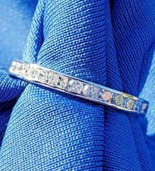 Original EARTH MINED DIAMOND Wedding Band Deco PLATINUM Eternity Anniversary 6.5
