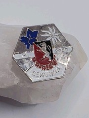 Vintage Ski Pin Lorioli Fratelli M. Cervinia 2050 Hat Lapel Pin Enamel Milano
