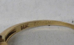 ANTIQUE VINTAGE 14K GOLD .06ct. DIAMOND SOLITAIRE BAND RING SIZE 6