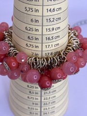Vintage Bib Statement Chunky Coral Beaded Necklace Bracelet & Earrings Set