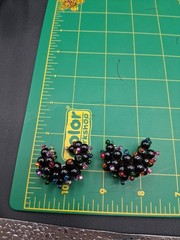 Vintage Cluster Pierced Earrings Crystal Beaded Multi-Color Chunky 1970s