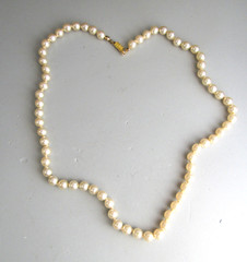 Vintage Faux Pearl Necklace 6 mm 18 inch