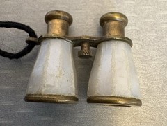 Antique Stanhope Oratory Saint Joseph Montreal Souvenir MOP Binocular Charm Fob