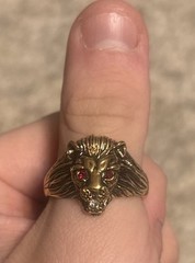 Vintage Unisex Lion Ring 18kt Gold HGE . SZ 11.75 Mens Womens Estate Jewelry