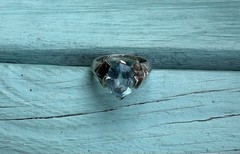 Nice Vintage Sterling Silver .925 Blue Topaz Size 6.75 Maker Stamped
