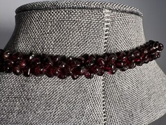 Vintage Almandine Garnet Gemstone Beads Natural Rope Necklace 24″