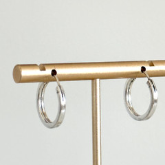 Vintage 925 Sterling Silver Simple Plain Simple Ladies Huggie Hoop Earrings