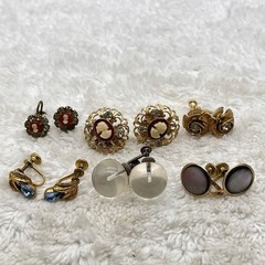Vintage Screw Back Earring Jewelry Lot 6 Pairs NICE UNIQUE