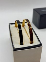 Anne Klein II Bangle Bracelets Vintage in Original Box Gold Tone Black and Brown