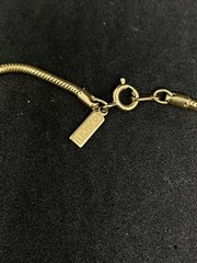 Avon Vintage Square-Cut Crystal Pendant Necklace 14” Chain Goldtone Signed