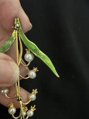 METROPOLITAN MUSEUM OF ART MMA Sterling FRESHWA PEARLS LILY OF THE VALLEY BROOCH