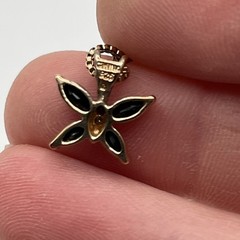 Vintage Gold Vermeil Sterling Silver Black Onyx Butterfly Necklace 18″ 2.8g