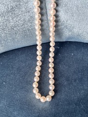 Long 25” 6mm Cultured Pearl Strand High Quality 14kt Lock Perfectly Matched OLD