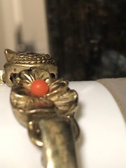 Vintage GOLD TONE SLIDE BRACELET MULTIPLE STONES 7 1/2”